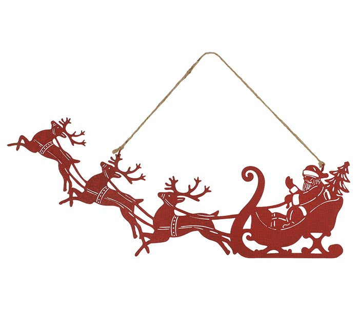 Santa's Sleigh and Reindeer Wall Hanging Peace of Mind Designs